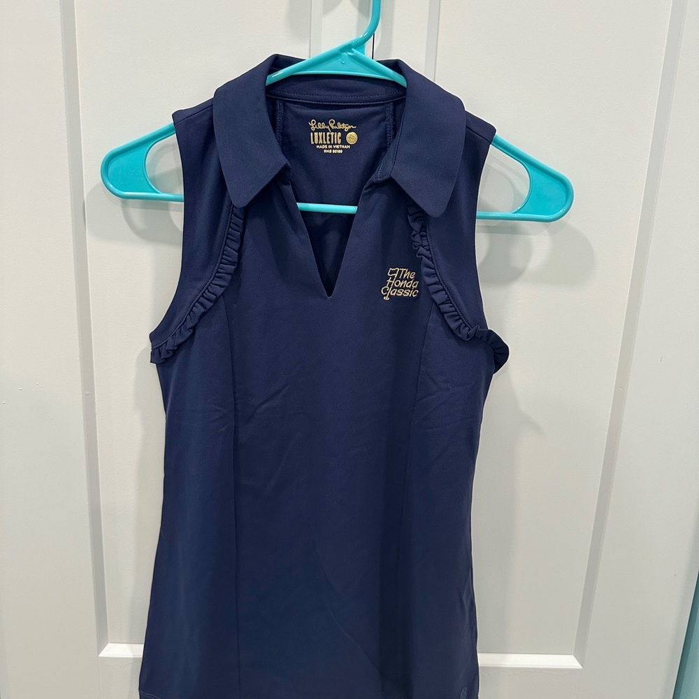 Lilly Pulitzer Martina Sleeveless Polo UPF 50+ - The Honda Classic